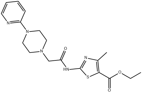 ethyl 4-methyl-2-(2-(4-(pyridin-2-yl)piperazin-1-yl)acetamido)thiazole-5-carboxylate Struktur