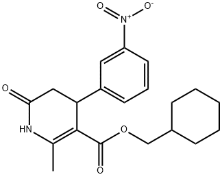 cyclohexylmethyl 2-methyl-4-(3-nitrophenyl)-6-oxo-1,4,5,6-tetrahydropyridine-3-carboxylate Struktur