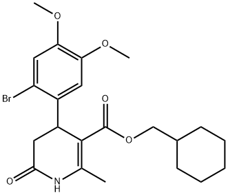 cyclohexylmethyl 4-(2-bromo-4,5-dimethoxyphenyl)-2-methyl-6-oxo-1,4,5,6-tetrahydropyridine-3-carboxylate Struktur