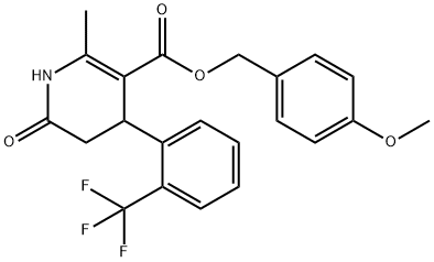 4-methoxybenzyl 2-methyl-6-oxo-4-(2-(trifluoromethyl)phenyl)-1,4,5,6-tetrahydropyridine-3-carboxylate Struktur