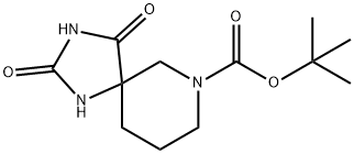 tert-butyl 2,4-dioxo-1,3,7-triazaspiro[4.5]decane-7-carboxylate Struktur