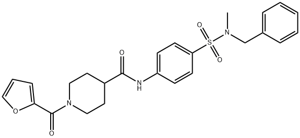 N-{4-[benzyl(methyl)sulfamoyl]phenyl}-1-(furan-2-ylcarbonyl)piperidine-4-carboxamide Struktur