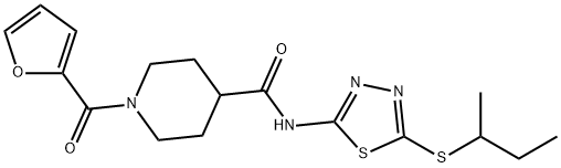 N-[5-(butan-2-ylsulfanyl)-1,3,4-thiadiazol-2-yl]-1-(furan-2-ylcarbonyl)piperidine-4-carboxamide Struktur