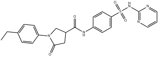 1-(4-ethylphenyl)-5-oxo-N-[4-(pyrimidin-2-ylsulfamoyl)phenyl]pyrrolidine-3-carboxamide Struktur