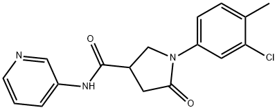 1-(3-chloro-4-methylphenyl)-5-oxo-N-(pyridin-3-yl)pyrrolidine-3-carboxamide Struktur