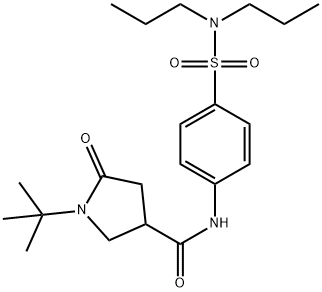 1-tert-butyl-N-[4-(dipropylsulfamoyl)phenyl]-5-oxopyrrolidine-3-carboxamide Struktur