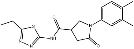 1-(3,4-dimethylphenyl)-N-(5-ethyl-1,3,4-thiadiazol-2-yl)-5-oxopyrrolidine-3-carboxamide Struktur