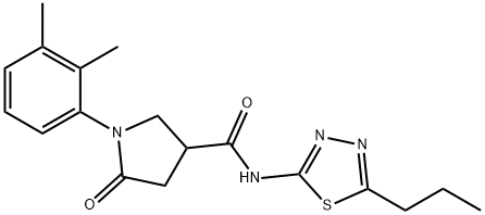 1-(2,3-dimethylphenyl)-5-oxo-N-(5-propyl-1,3,4-thiadiazol-2-yl)pyrrolidine-3-carboxamide Struktur