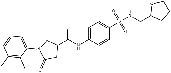 1-(2,3-dimethylphenyl)-5-oxo-N-{4-[(tetrahydrofuran-2-ylmethyl)sulfamoyl]phenyl}pyrrolidine-3-carboxamide Struktur