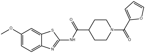 1-(furan-2-ylcarbonyl)-N-(6-methoxy-1,3-benzothiazol-2-yl)piperidine-4-carboxamide Struktur