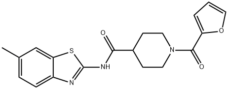 1-(furan-2-ylcarbonyl)-N-(6-methyl-1,3-benzothiazol-2-yl)piperidine-4-carboxamide Struktur