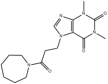 7-[3-(azepan-1-yl)-3-oxopropyl]-1,3-dimethyl-3,7-dihydro-1H-purine-2,6-dione Struktur