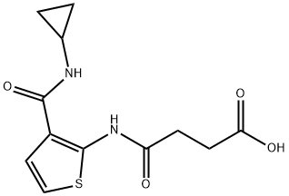 4-((3-(cyclopropylcarbamoyl)thiophen-2-yl)amino)-4-oxobutanoic acid Struktur