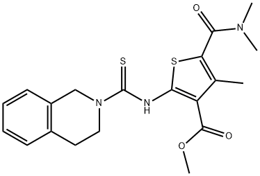 methyl 5-(dimethylcarbamoyl)-4-methyl-2-(1,2,3,4-tetrahydroisoquinoline-2-carbothioamido)thiophene-3-carboxylate Struktur