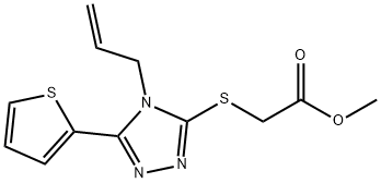 methyl 2-((4-allyl-5-(thiophen-2-yl)-4H-1,2,4-triazol-3-yl)thio)acetate Struktur