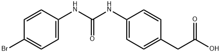 2-(4-(3-(4-bromophenyl)ureido)phenyl)acetic acid Struktur