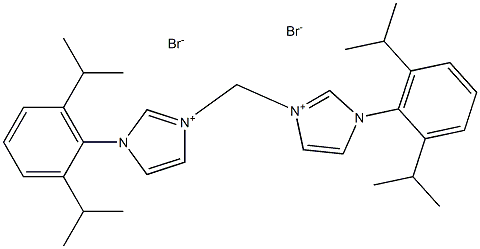 3,3'-Methylenebis[1-(2,6-diisopropylphenyl)-3-imidazolium Bromide] Struktur