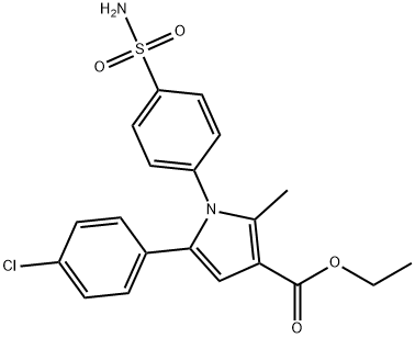 ethyl 5-(4-chlorophenyl)-2-methyl-1-(4-sulfamoylphenyl)-1H-pyrrole-3-carboxylate Struktur