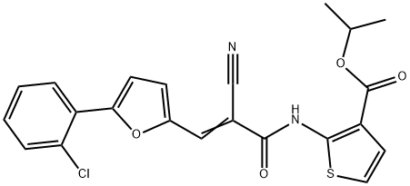 (E)-isopropyl 2-(3-(5-(2-chlorophenyl)furan-2-yl)-2-cyanoacrylamido)thiophene-3-carboxylate Struktur