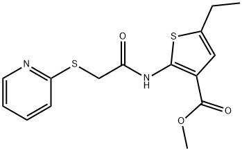 methyl 5-ethyl-2-(2-(pyridin-2-ylthio)acetamido)thiophene-3-carboxylate Struktur