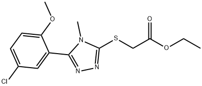 ethyl 2-((5-(5-chloro-2-methoxyphenyl)-4-methyl-4H-1,2,4-triazol-3-yl)thio)acetate Struktur