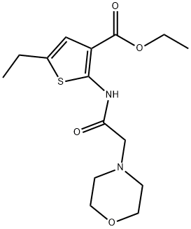 ethyl 5-ethyl-2-(2-morpholinoacetamido)thiophene-3-carboxylate Struktur