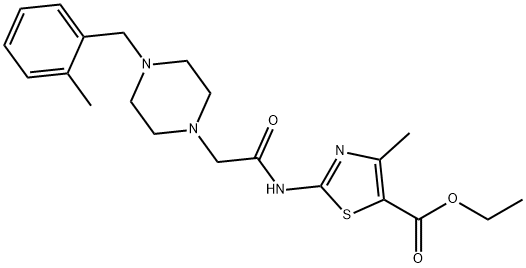 ethyl 4-methyl-2-(2-(4-(2-methylbenzyl)piperazin-1-yl)acetamido)thiazole-5-carboxylate Struktur