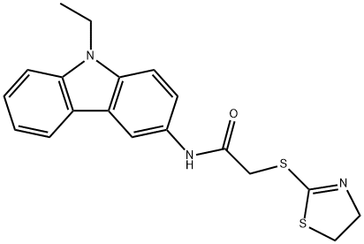 2-(4,5-dihydro-1,3-thiazol-2-ylsulfanyl)-N-(9-ethyl-9H-carbazol-3-yl)acetamide Struktur