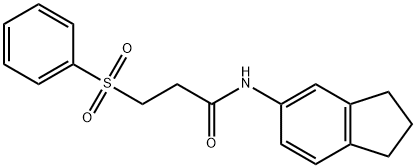 N-(2,3-dihydro-1H-inden-5-yl)-3-(phenylsulfonyl)propanamide Struktur