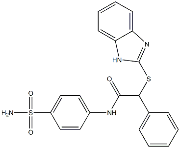 2-(1H-benzimidazol-2-ylsulfanyl)-2-phenyl-N-(4-sulfamoylphenyl)acetamide Struktur