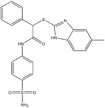 2-[(5-methyl-1H-benzimidazol-2-yl)sulfanyl]-2-phenyl-N-(4-sulfamoylphenyl)acetamide Struktur