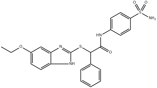 2-[(5-ethoxy-1H-benzimidazol-2-yl)sulfanyl]-2-phenyl-N-(4-sulfamoylphenyl)acetamide Struktur