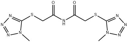 2-[(1-methyl-1H-tetrazol-5-yl)sulfanyl]-N-{[(1-methyl-1H-tetrazol-5-yl)sulfanyl]acetyl}acetamide Struktur