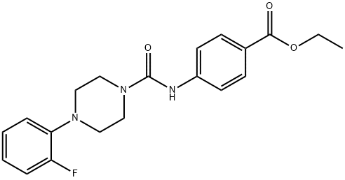 ethyl 4-(4-(2-fluorophenyl)piperazine-1-carboxamido)benzoate Struktur