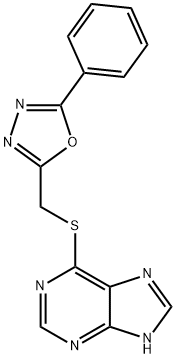 (5-phenyl-1,3,4-oxadiazol-2-yl)methyl 9H-purin-6-yl sulfide Struktur