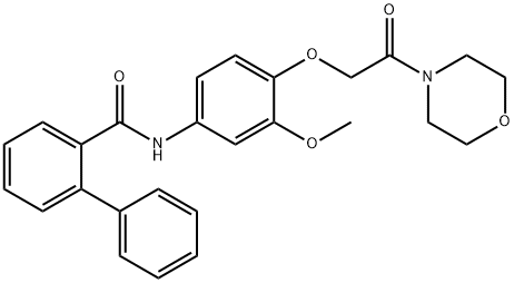 N-{3-methoxy-4-[2-(4-morpholinyl)-2-oxoethoxy]phenyl}[1,1'-biphenyl]-2-carboxamide Struktur