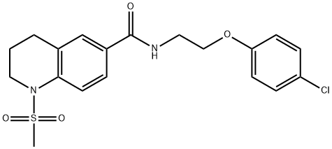 N-[2-(4-chlorophenoxy)ethyl]-1-(methylsulfonyl)-1,2,3,4-tetrahydro-6-quinolinecarboxamide Struktur