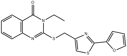 3-ethyl-2-({[2-(2-furyl)-1,3-thiazol-4-yl]methyl}sulfanyl)-4(3H)-quinazolinone Struktur