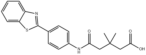 5-[4-(1,3-benzothiazol-2-yl)anilino]-3,3-dimethyl-5-oxopentanoic acid Struktur