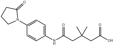 3,3-dimethyl-5-oxo-5-[4-(2-oxo-1-pyrrolidinyl)anilino]pentanoic acid Struktur