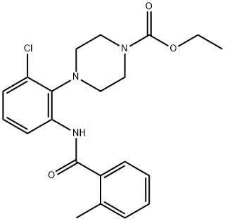 ethyl 4-{2-chloro-6-[(2-methylbenzoyl)amino]phenyl}-1-piperazinecarboxylate Struktur