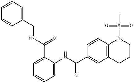 N-{2-[(benzylamino)carbonyl]phenyl}-1-(methylsulfonyl)-1,2,3,4-tetrahydro-6-quinolinecarboxamide Struktur