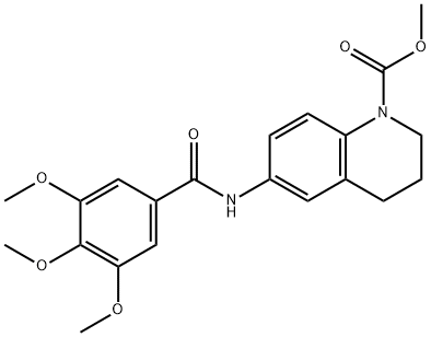 methyl 6-[(3,4,5-trimethoxybenzoyl)amino]-3,4-dihydro-1(2H)-quinolinecarboxylate Struktur