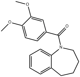 1-(3,4-dimethoxybenzoyl)-2,3,4,5-tetrahydro-1H-1-benzazepine Struktur