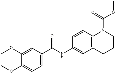 methyl 6-[(3,4-dimethoxybenzoyl)amino]-3,4-dihydro-1(2H)-quinolinecarboxylate Struktur