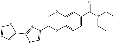 N,N-diethyl-4-{[2-(2-furyl)-1,3-thiazol-4-yl]methoxy}-3-methoxybenzamide Struktur