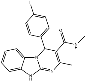 4-(4-iodophenyl)-N,2-dimethyl-1,4-dihydropyrimido[1,2-a]benzimidazole-3-carboxamide Struktur