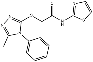 2-[(5-methyl-4-phenyl-4H-1,2,4-triazol-3-yl)sulfanyl]-N-(1,3-thiazol-2-yl)acetamide Struktur