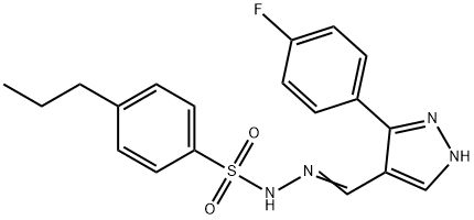 (Z)-N'-((3-(4-fluorophenyl)-1H-pyrazol-4-yl)methylene)-4-propylbenzenesulfonohydrazide Struktur