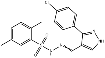 (Z)-N'-((3-(4-chlorophenyl)-1H-pyrazol-4-yl)methylene)-2,5-dimethylbenzenesulfonohydrazide Struktur